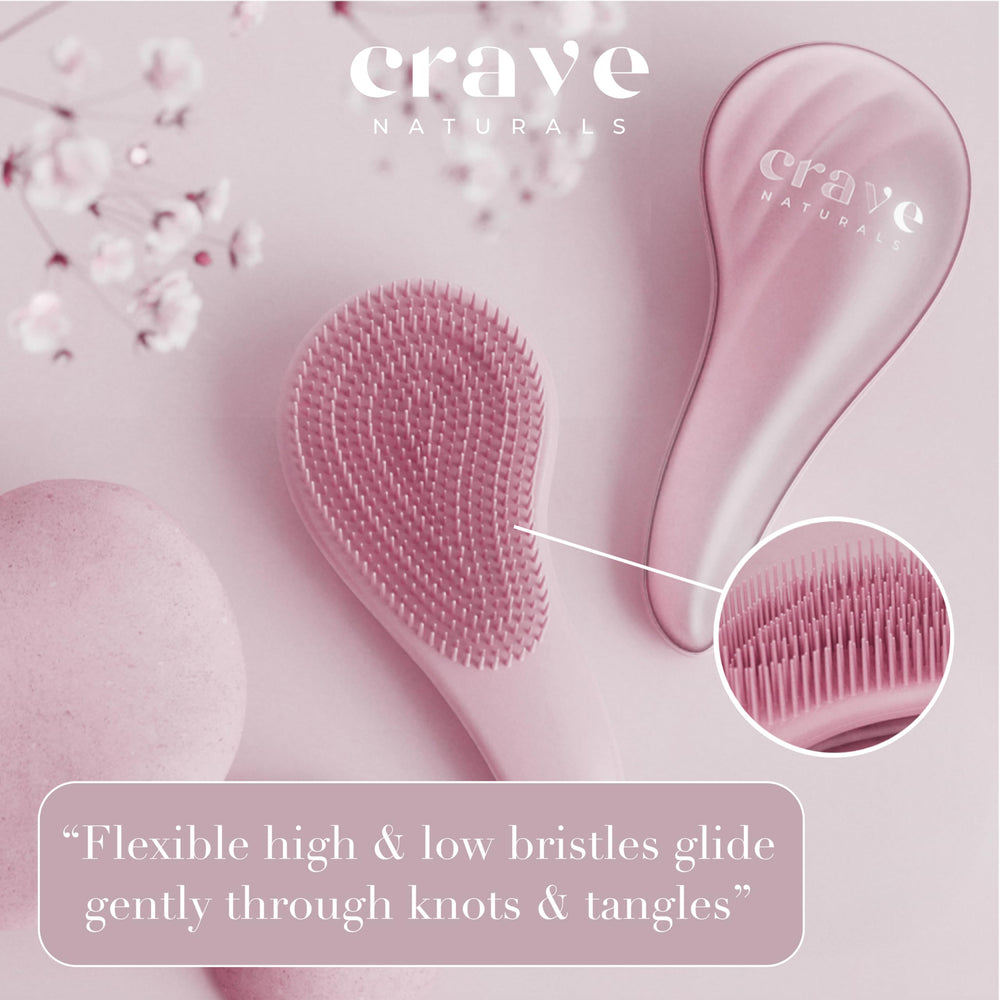 Crave Naturals gentle scalp massage bristles promote soothing circulation