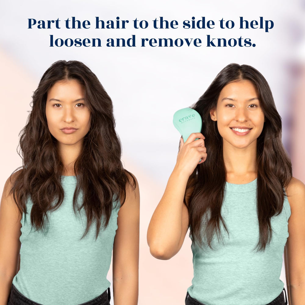 Crave Naturals Glide Thru Brush blue handle offers comfortable grip