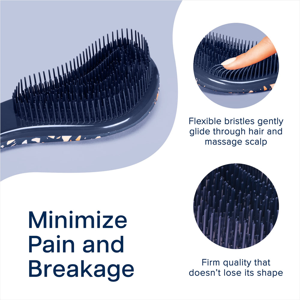 Crave Naturals Glide Thru brush detangling action with cone shaped bristles reduces snags