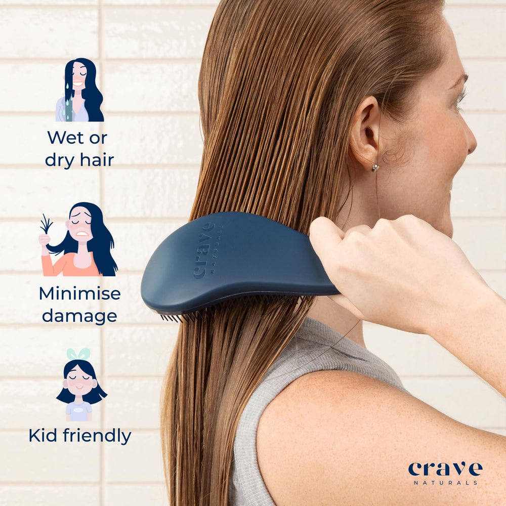 Crave Naturals Glide Thru Brush features durable bristles that hold shape