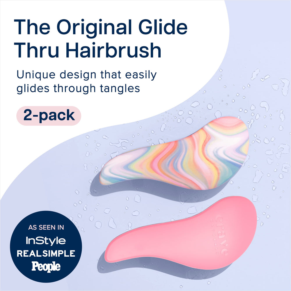 Crave Naturals Glide Thru Detangler Brush soft hazy swirl bristles define curls gently