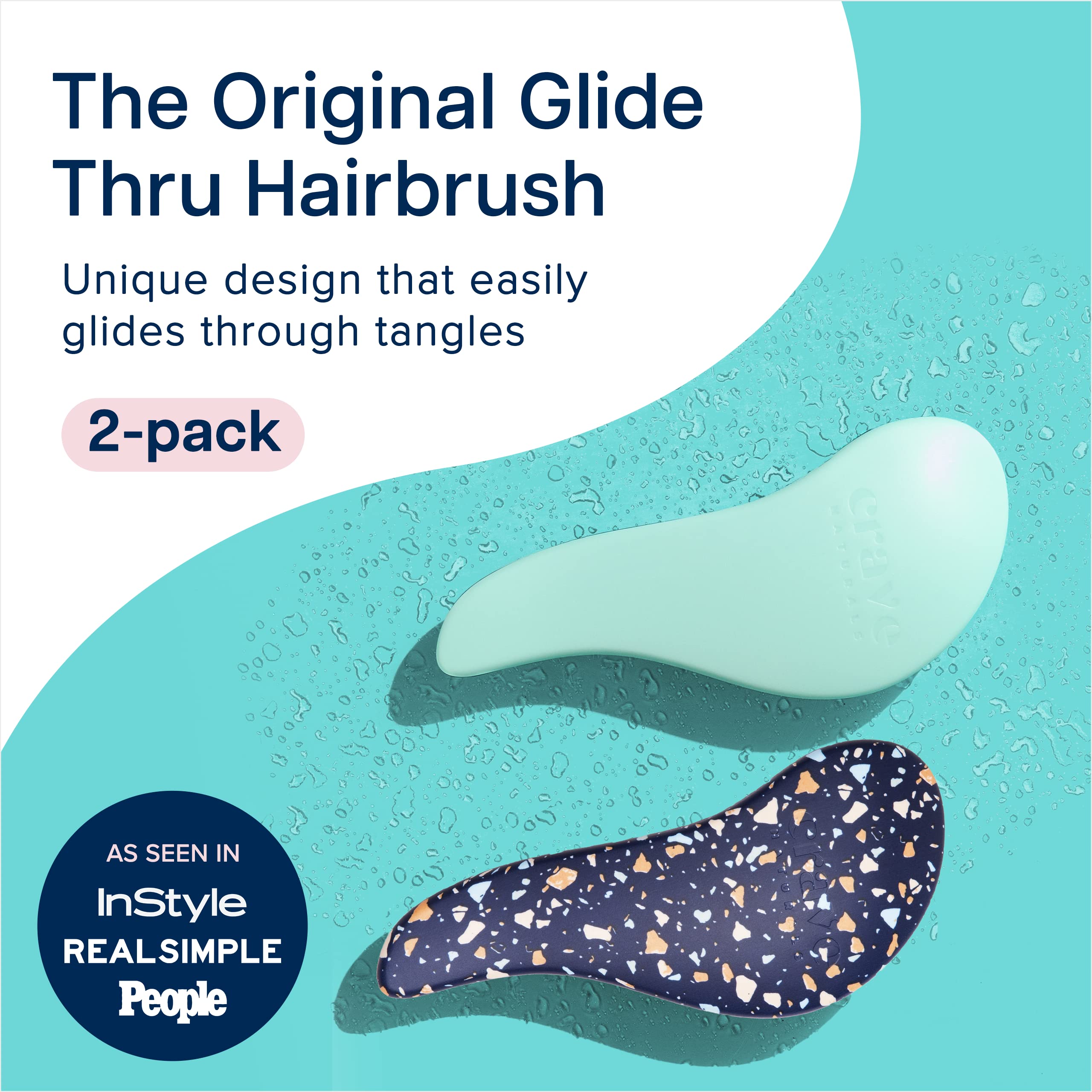 Crave Naturals Glide Thru Detangling Brush terrazzo pattern offers smooth detangling and style.