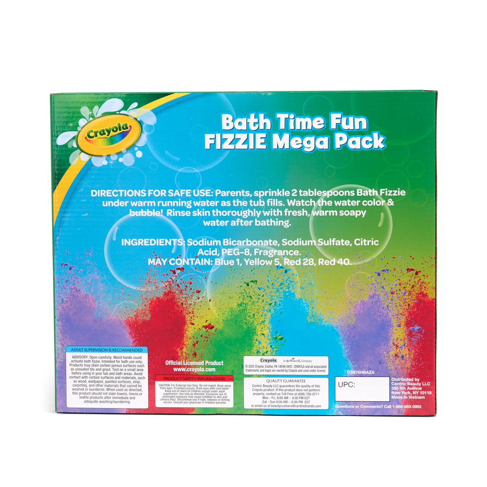 Crayola Bath Fizzies deluxe pack scented bubbles promote relaxing, colorful baths at home