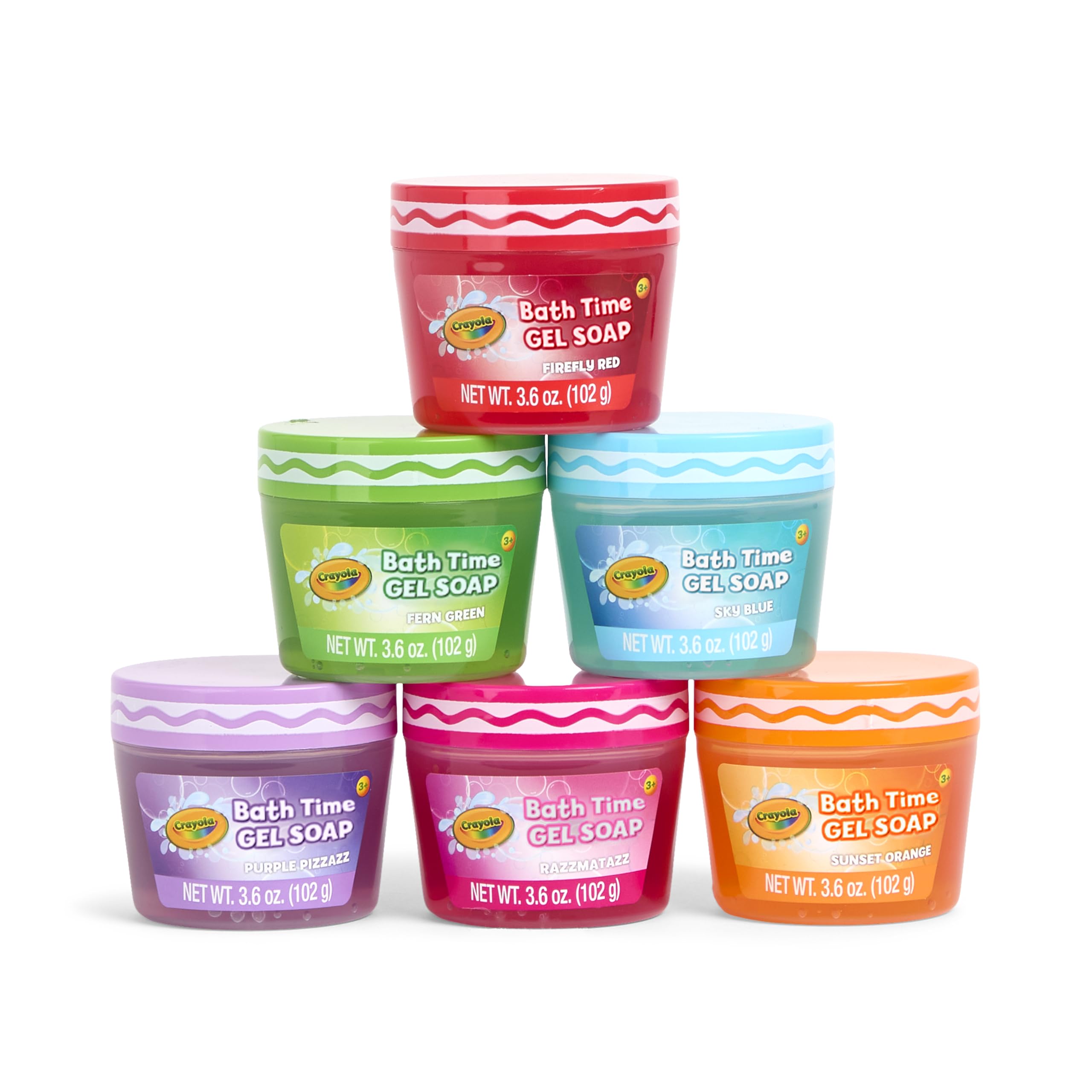 Crayola Bath Time Slime kid-playing shot showcasing six colors for safe, supervised bath play