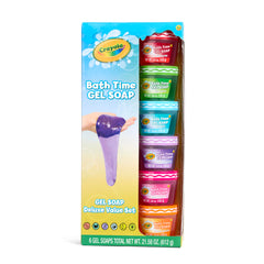 Crayola Bath Time Slime set cover shows six colors for a playful bath routine
