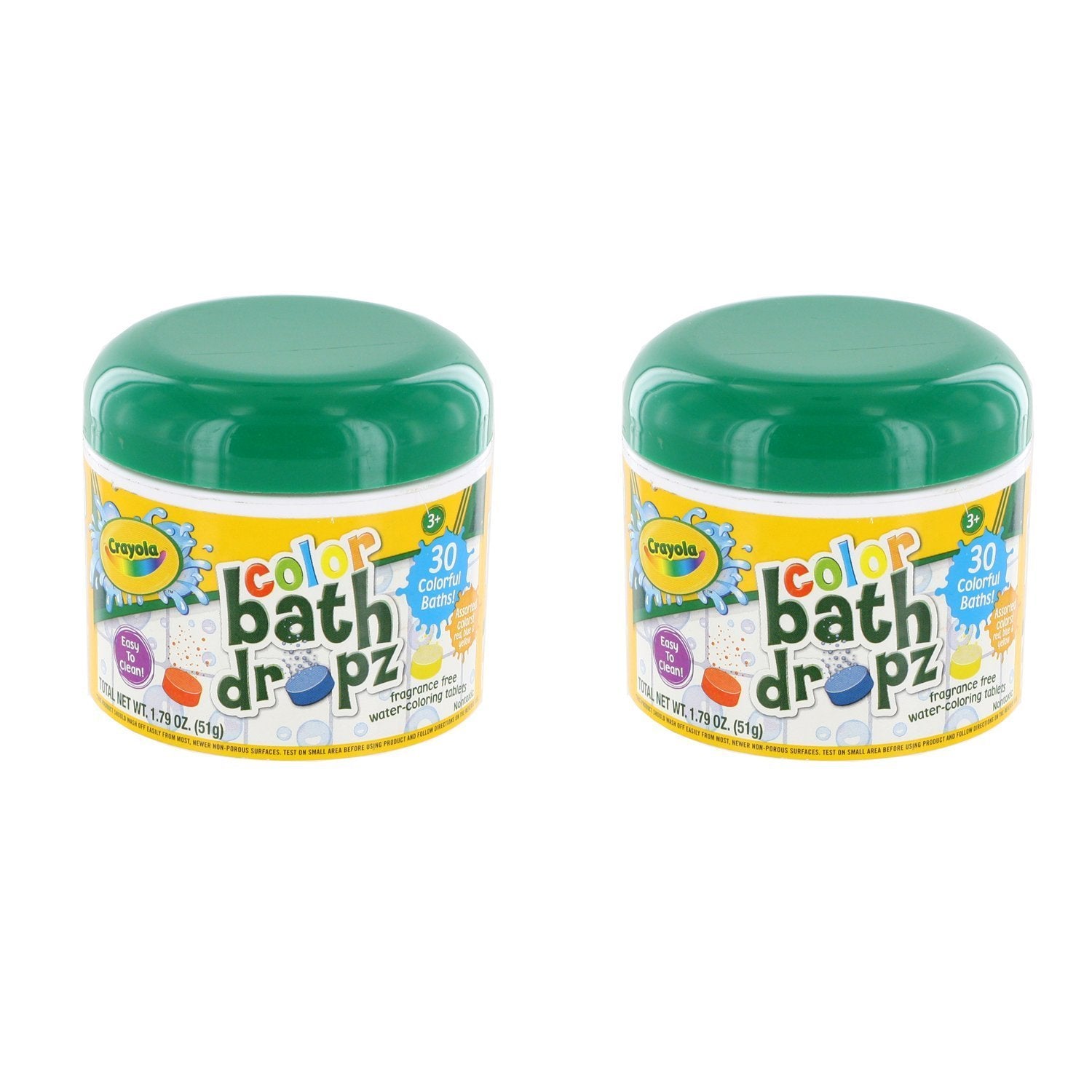 Crayola Play Visions Bath Dropz tub with 45 tablets colors bath water without fragrance