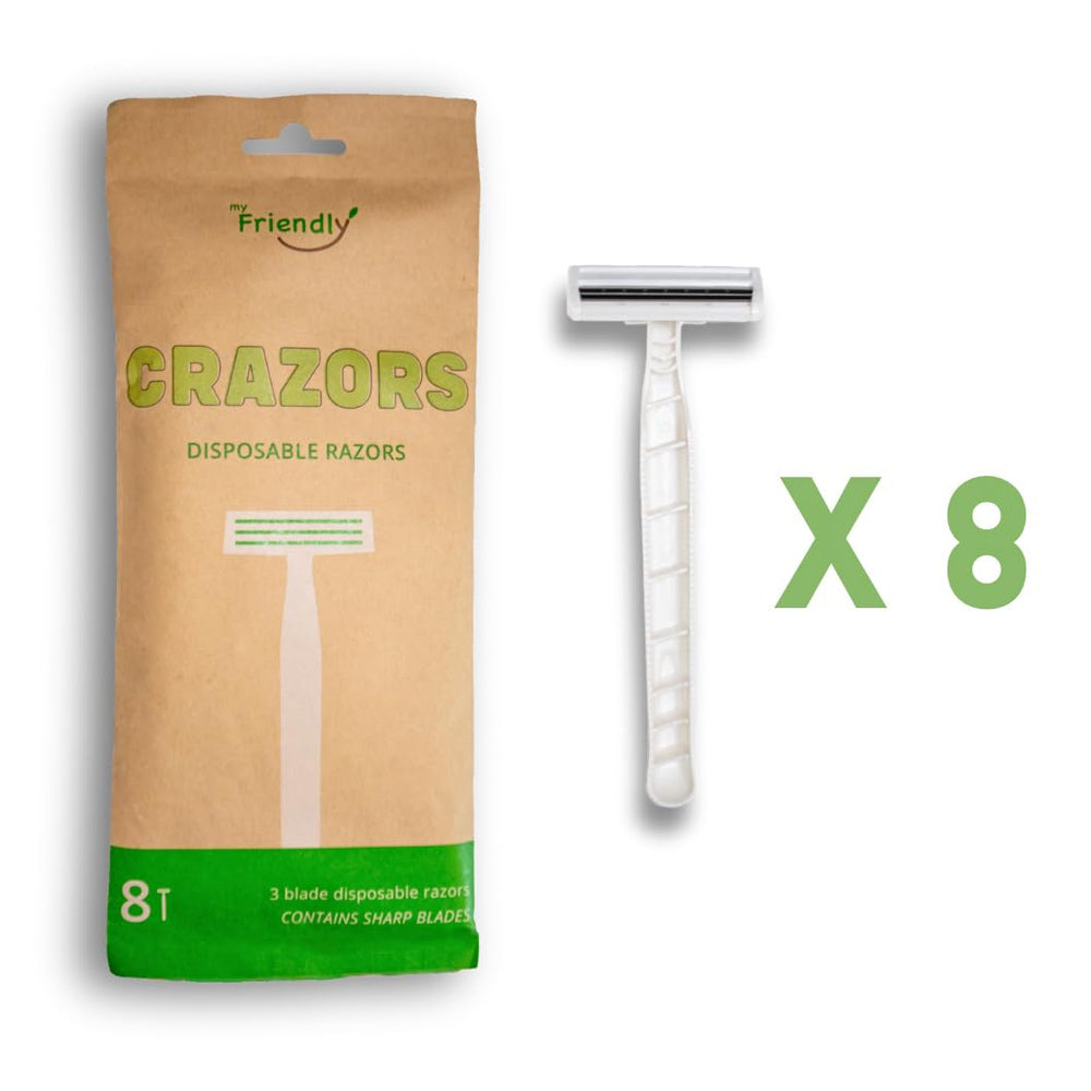Razor with protective cap shown for safe storage