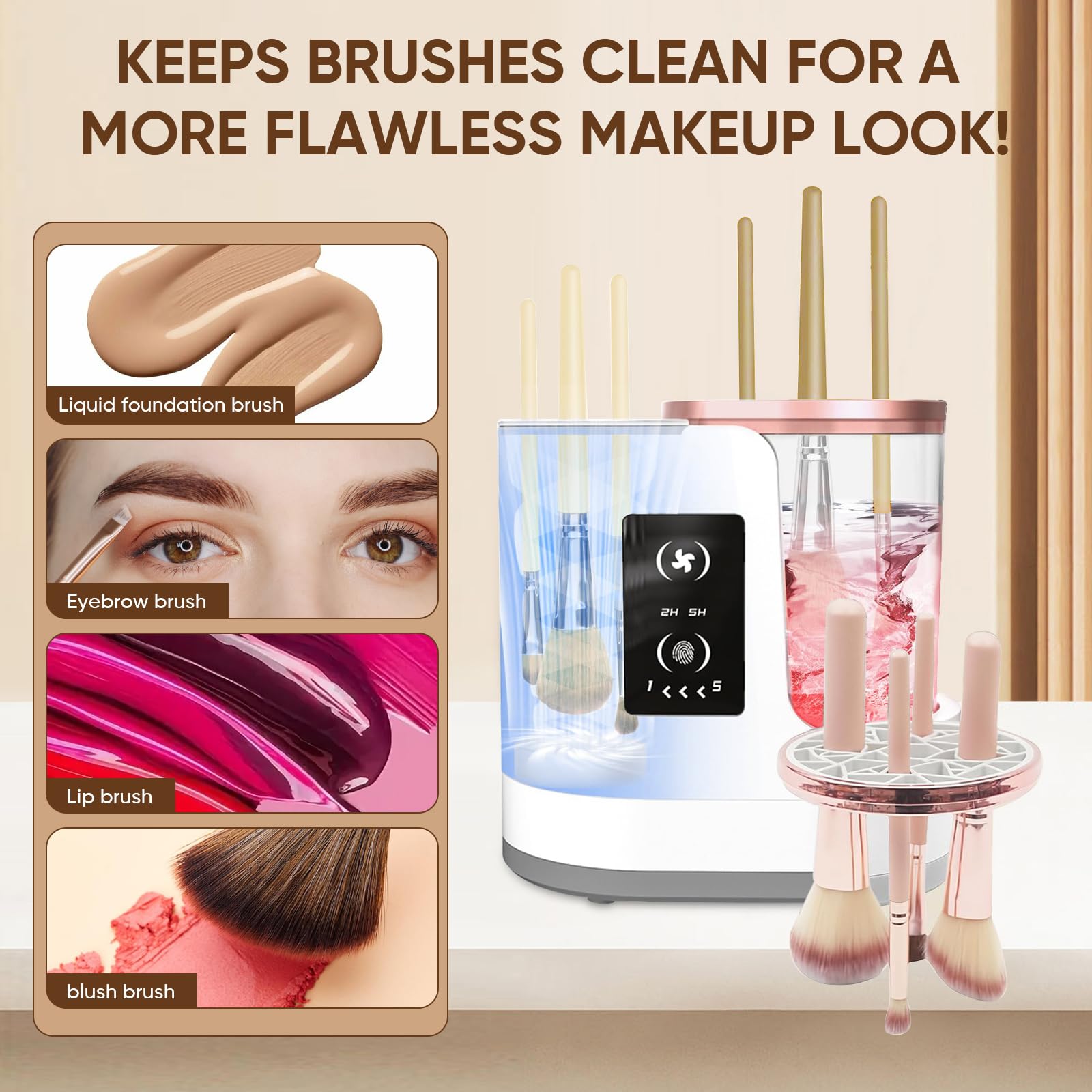 CreaCare 3-in-1 cleaner brush holder integrated for compact storage