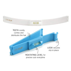 CreaClip leveler bangs guide: helps shape straight bangs with consistent length.