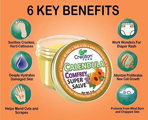 Creation Pharm Calendula Salve small-batch jar conveys artisan quality.