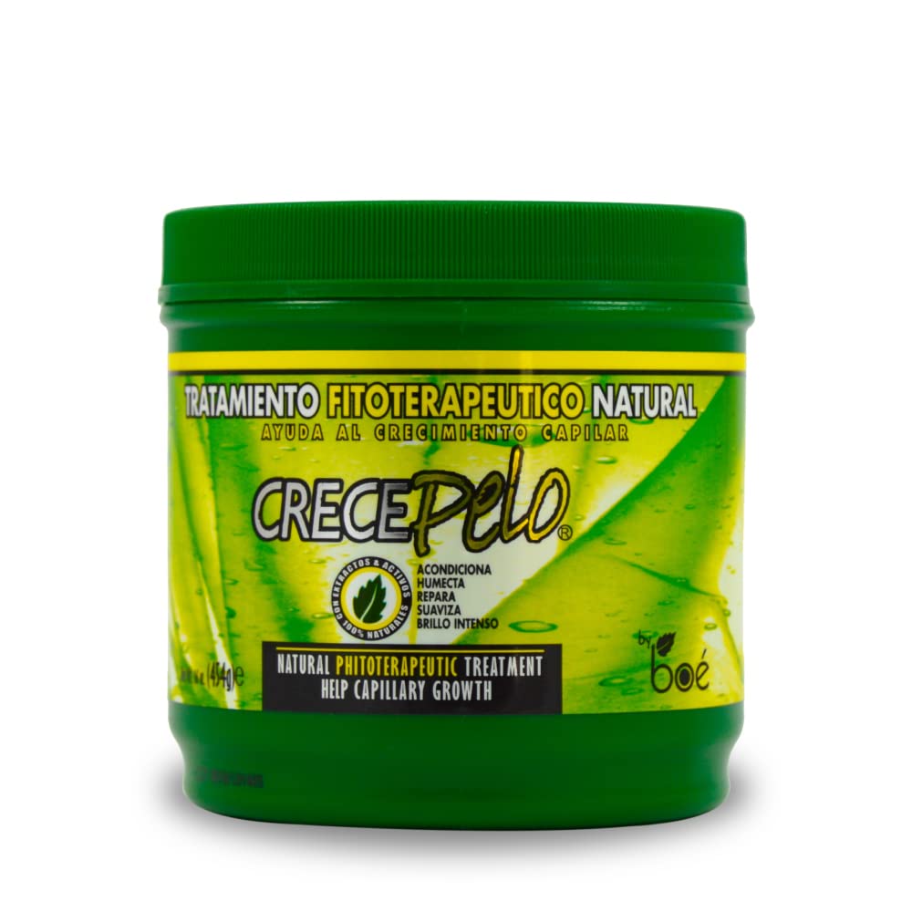 Crece Pelo BOE rinse bottle promotes smooth, manageable hair.