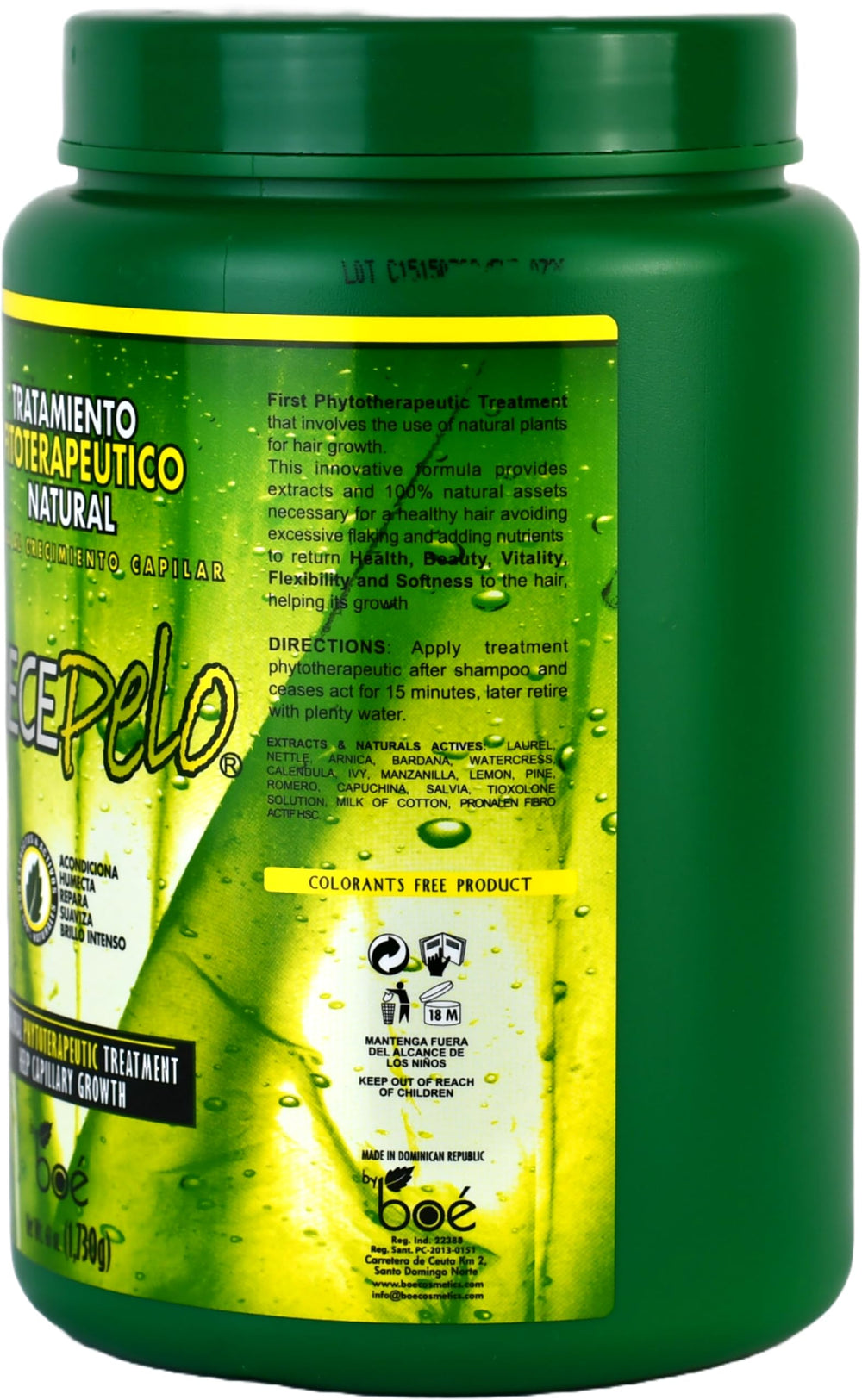 Crece Pelo deep-conditioning application on damp hair in use
