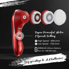 Crehora exfoliating heads highlighted for deeper cleansing and exfoliation routines.