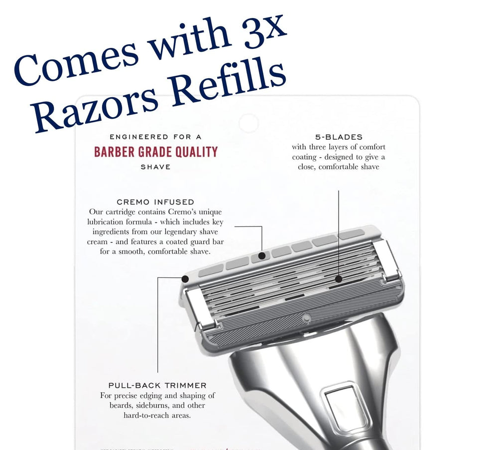 Cremo Barber Grade Shave Kit White at-home setup showcases professional grooming experience