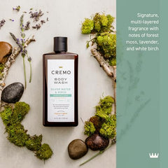 Cremo Body Wash rich-lather showing creamy foam for a luxurious wash