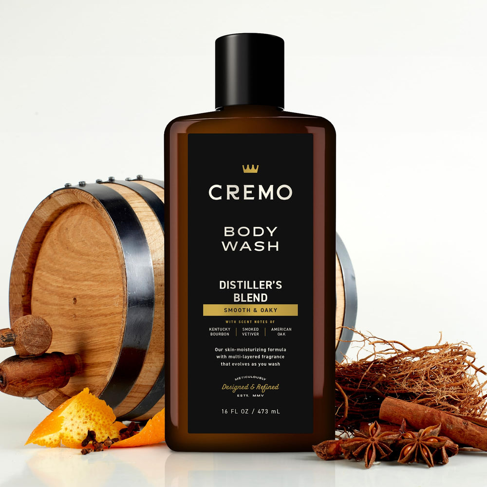 Cremo Body Wash smoked vetiver close-up sophisticated aroma.