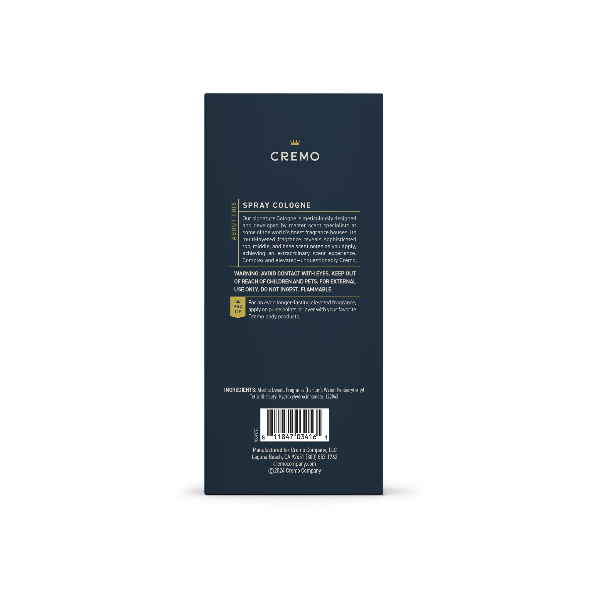 Cremo Palo Santo gift-ready presentation signals luxury fragrance for occasions.