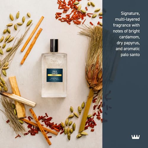 Cremo Palo Santo spray-action image highlighting easy, even application for daily wear.