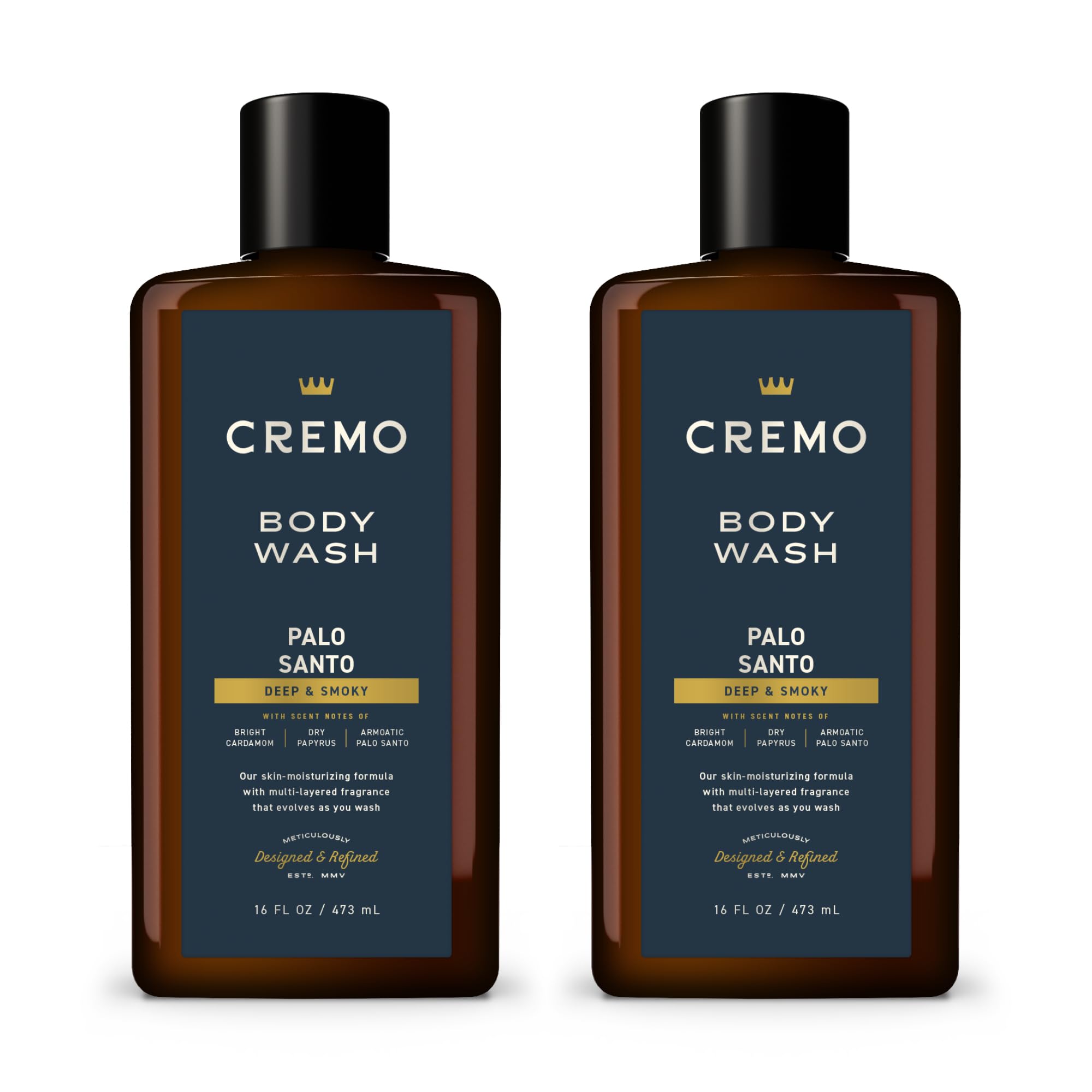 Cremo Rich-Lathering Palo Santo bottle delivering a balanced cleanse.