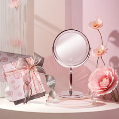 Creocasy makeup mirror with lights double-sided magnification enables precise detailing.