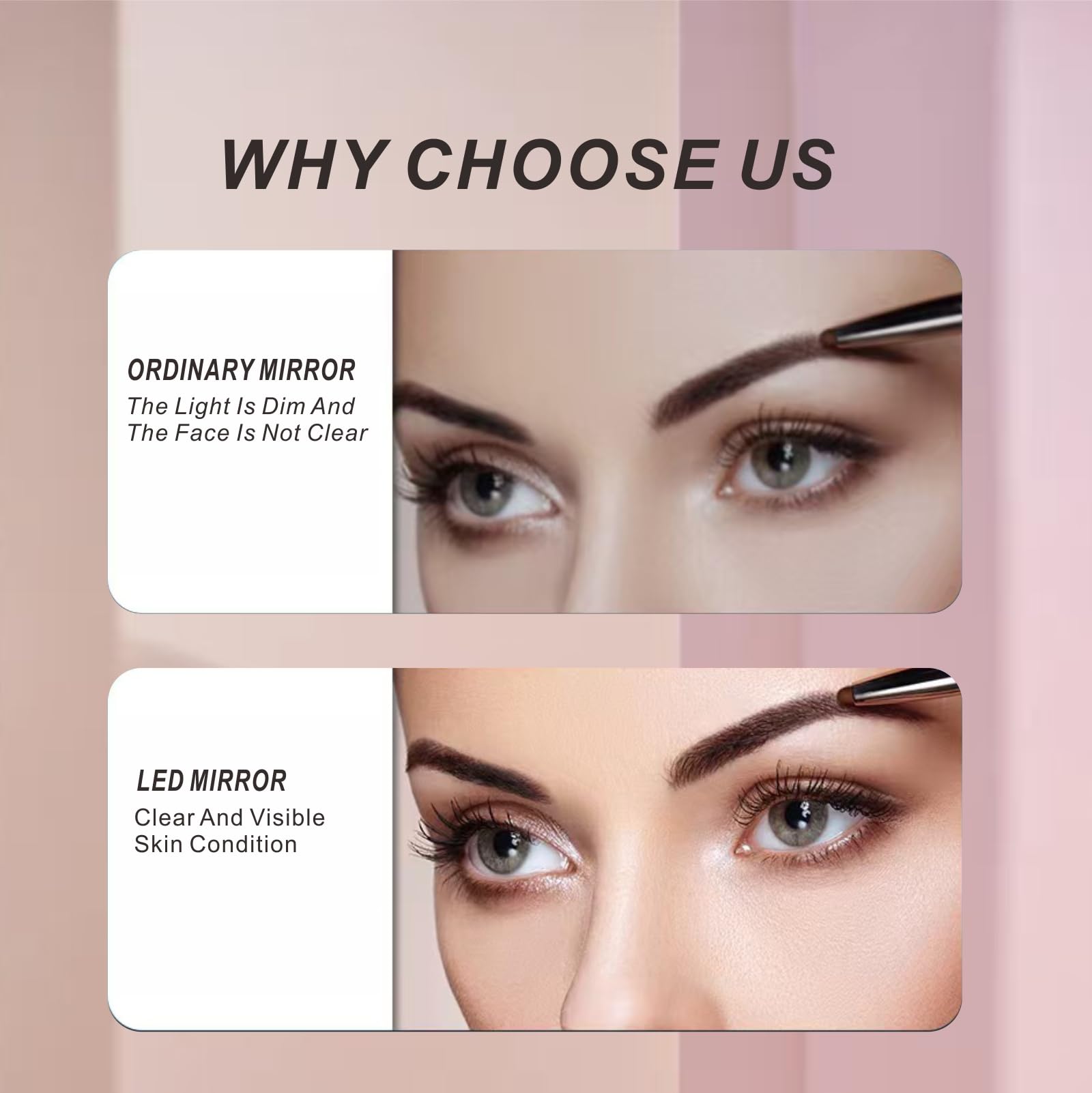 Creocasy travel-friendly makeup mirror is ideal for on-the-go touch-ups.