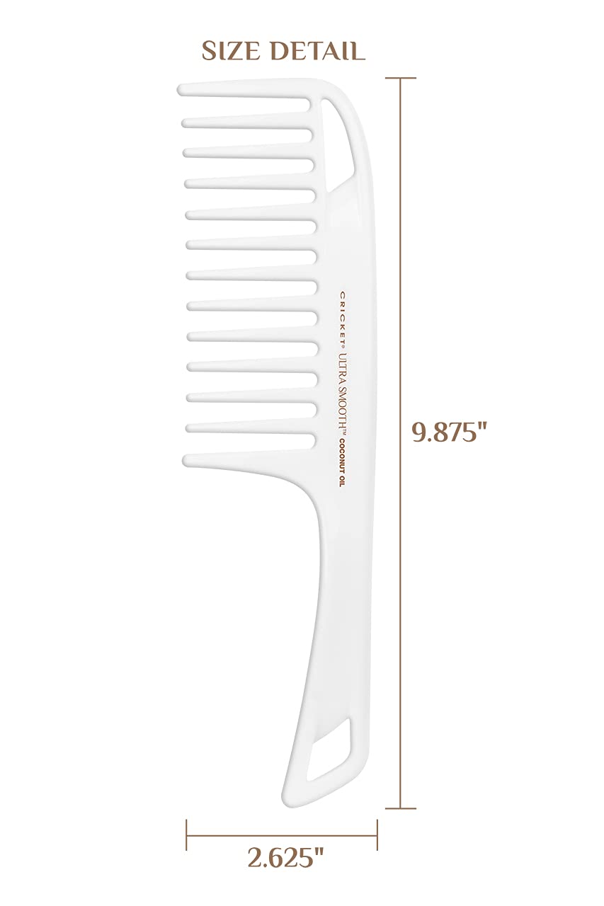 Cricket Ultra Smooth Coconut Detangler Comb for dry hair smoothing frizz and shine