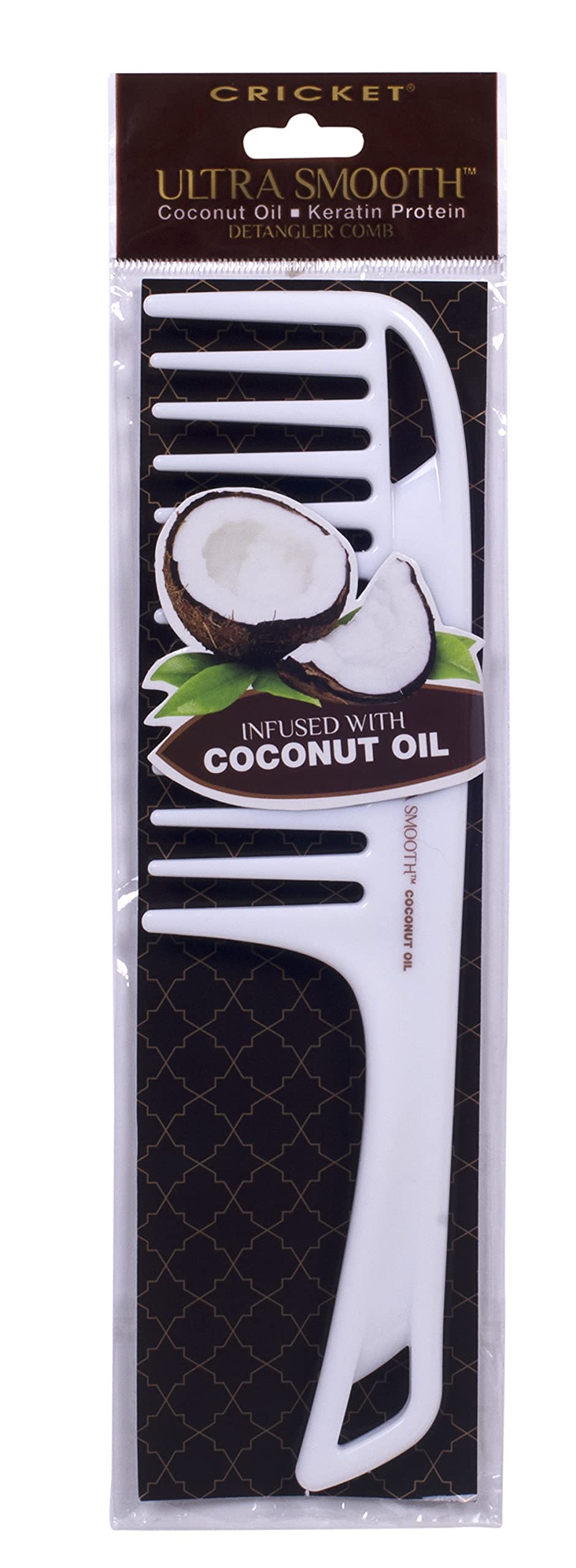 Cricket Ultra Smooth Coconut Detangler Comb with keratin infusion for lasting shine