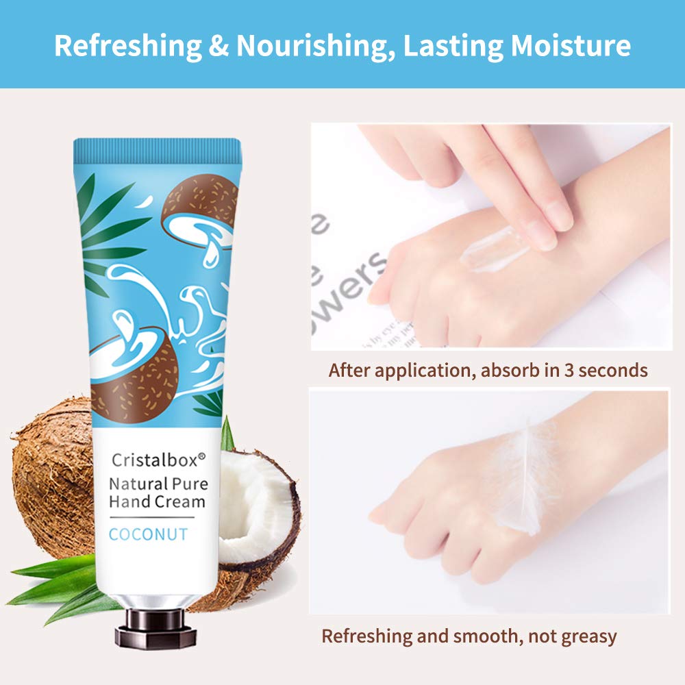 CRISTALBOX shea butter and aloe blend deeply moisturizes hands.