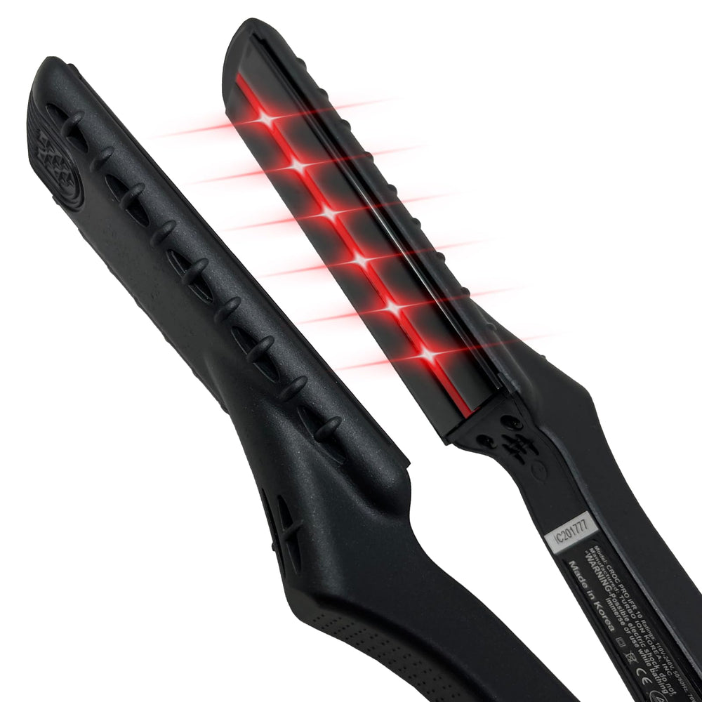 CROC Masters infrared flat iron front view for sleek, even styling and shine