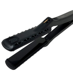 CROC Masters infrared flat iron plate closeup shows black titanium surface with even heat
