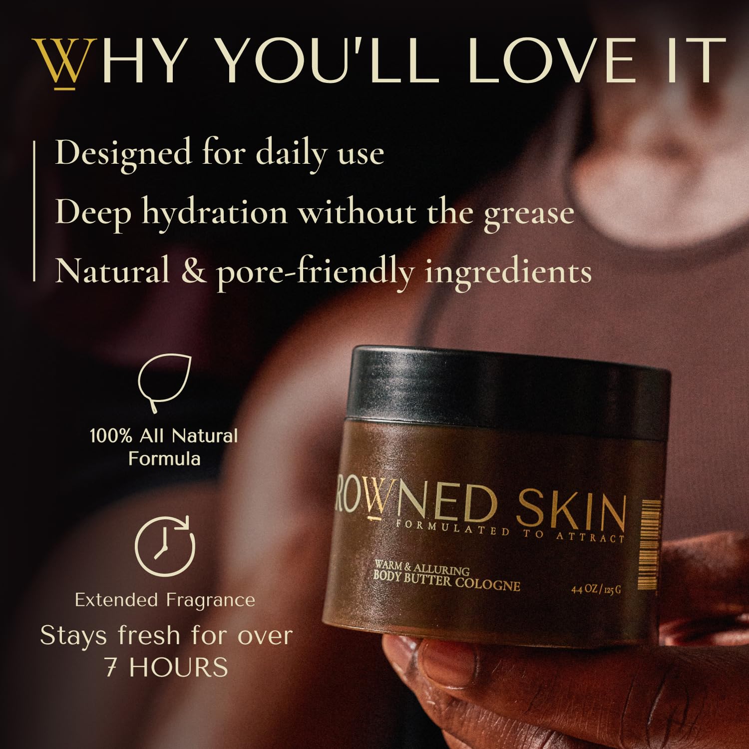 Crowned Skin King Cologned ingredients focus on shea and mango butters.