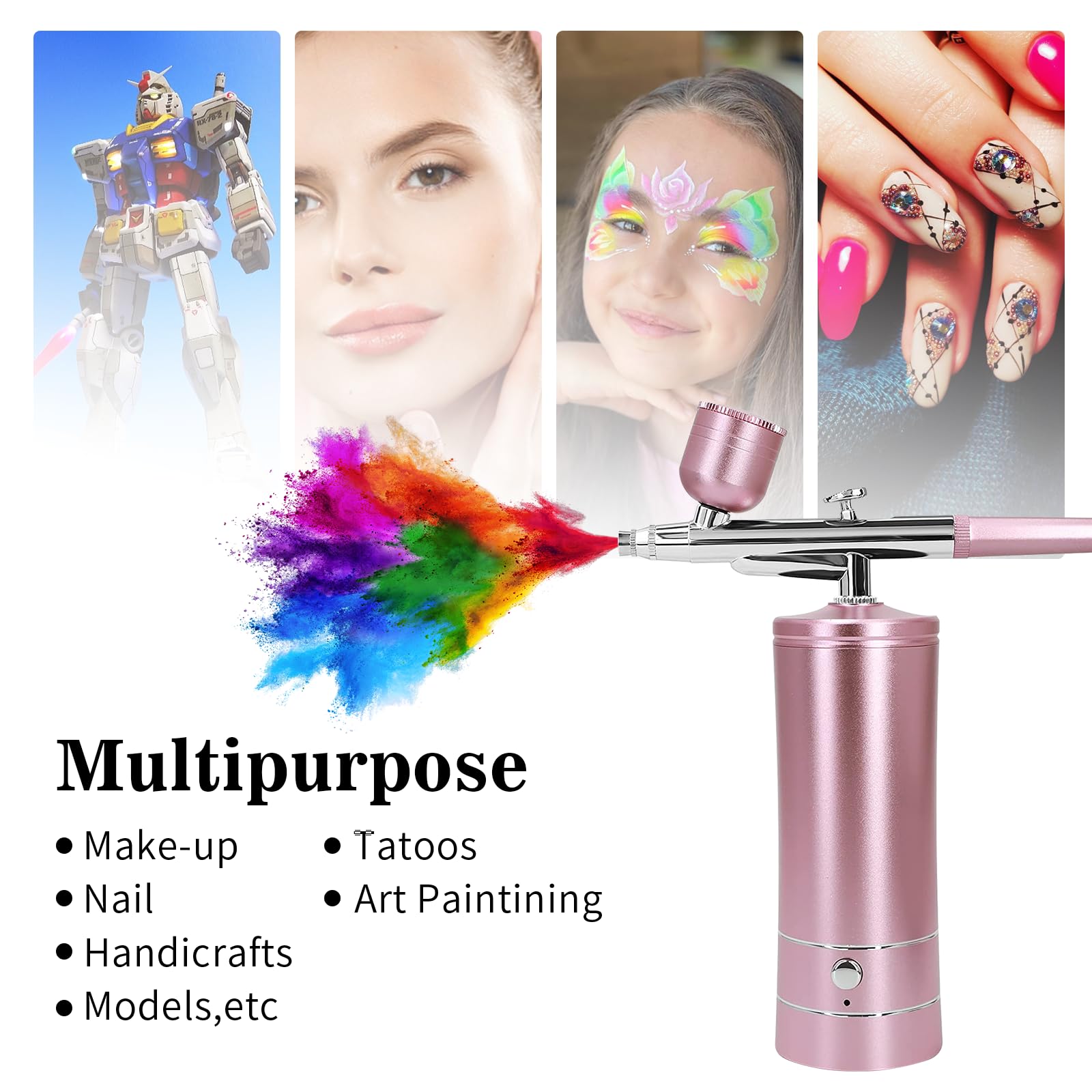 crpen airbrush kit pink makeup-application enables flawless cosmetic effects