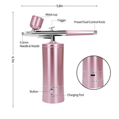 CRPEN airbrush kit pink nail art close-up for precise lines