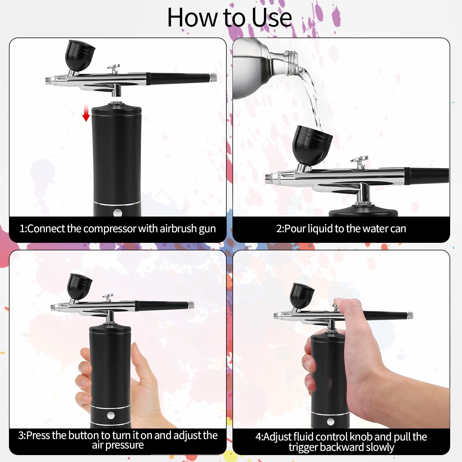 Crpen airbrush kit dual psi options 30 and 35 for varied effects.