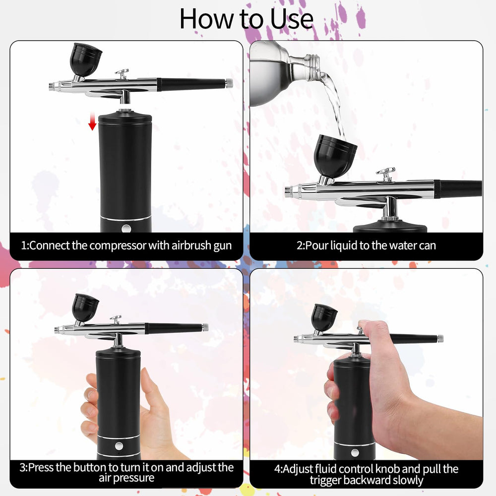 Crpen airbrush kit dual psi options 30 and 35 for varied effects.