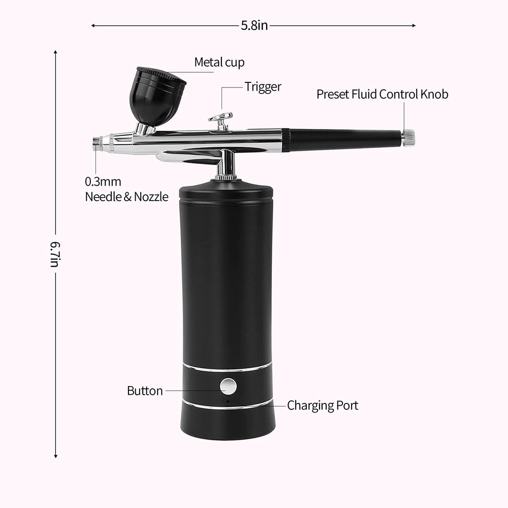 Crpen airbrush kit with three cups for versatile projects.