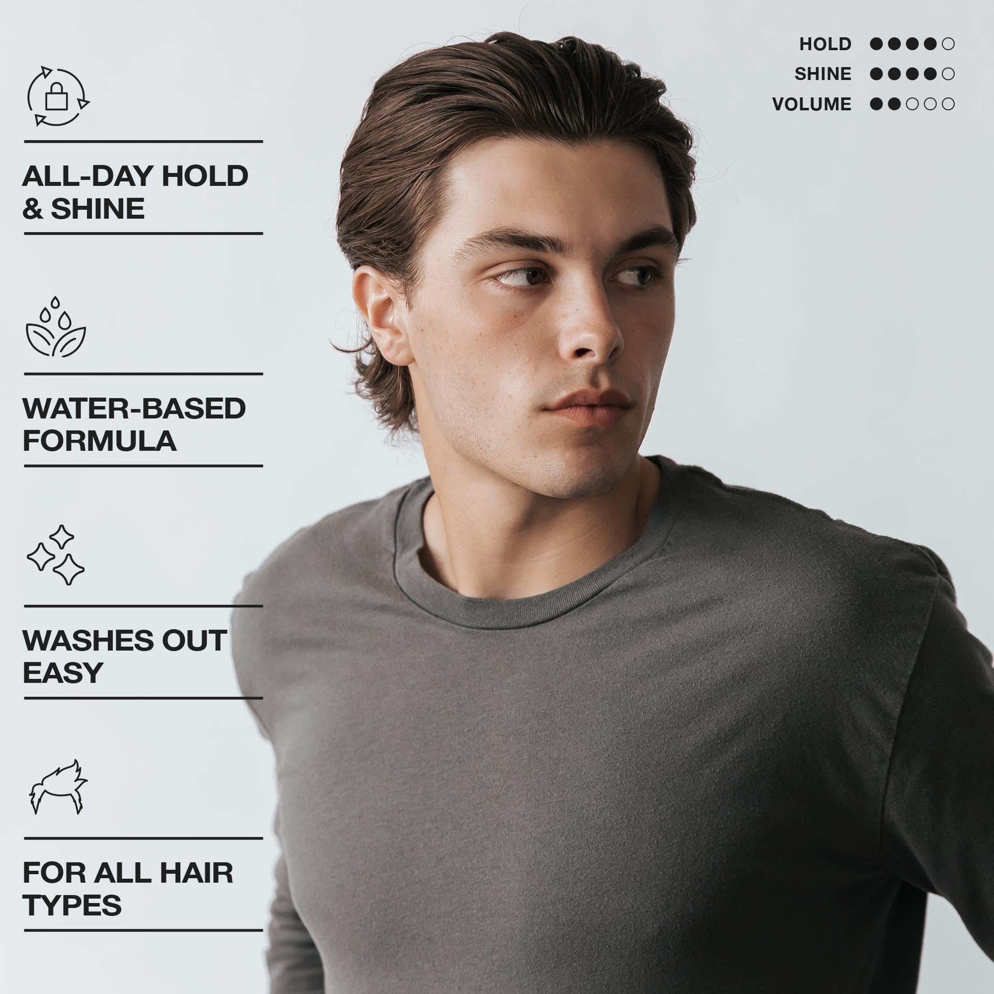 Hair Craft Co. CRVFT pomade after styling yields clean, non-greasy finish.