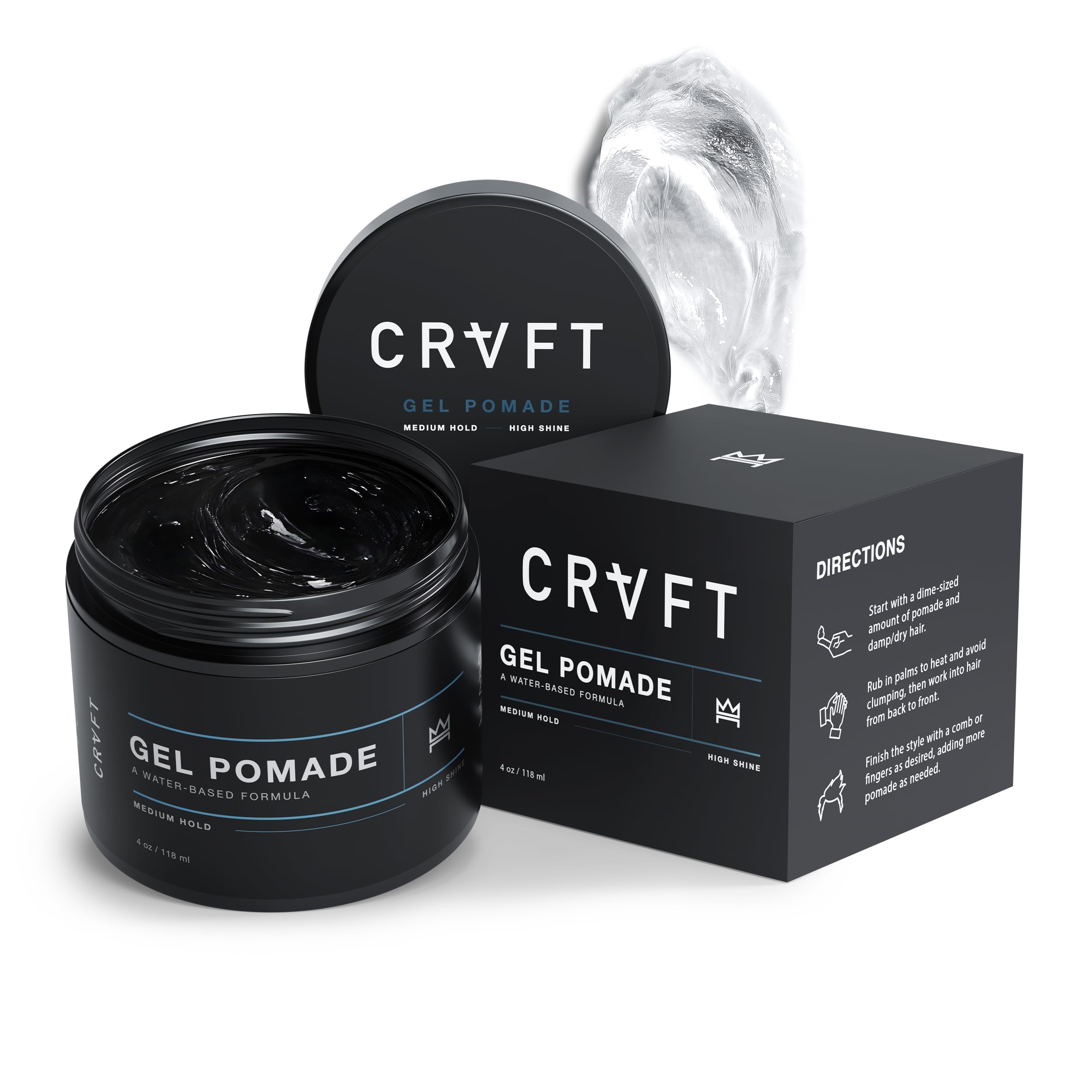 Hair Craft Co. CRVFT pomade jar cap closeup for easy styling.