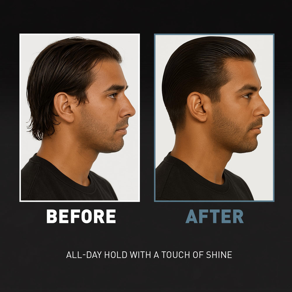 Hair Craft Co. CRVFT pomade jar open shows clean formula for easy washing.