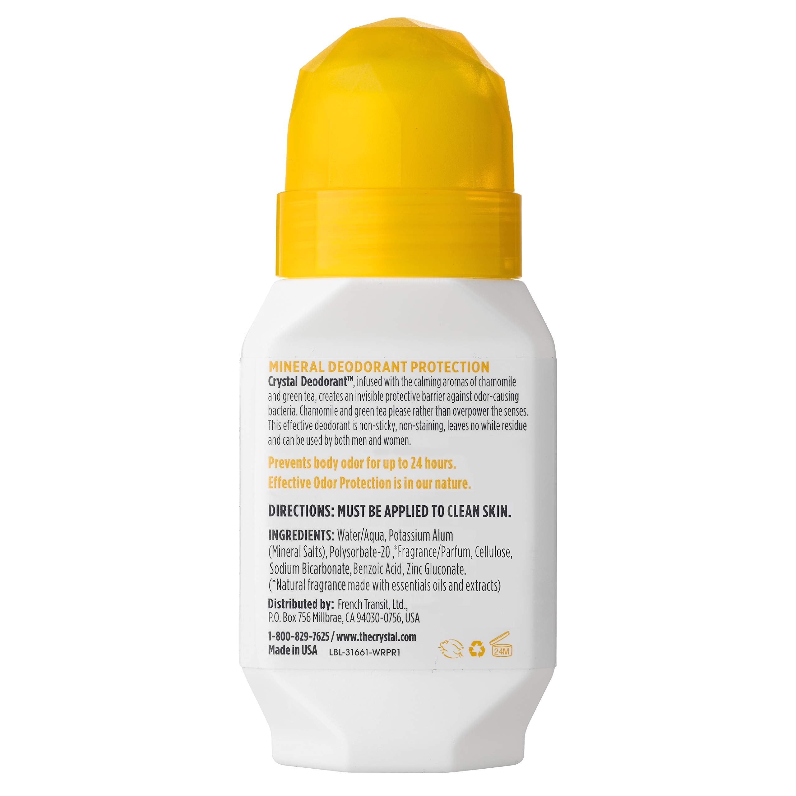 Crystal Essence 24-hour odor protection for all-day confidence.