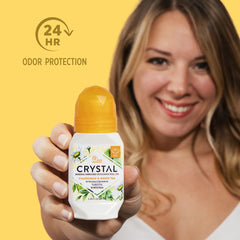 Crystal Essence aluminium-free formula highlights safe, everyday odor control.