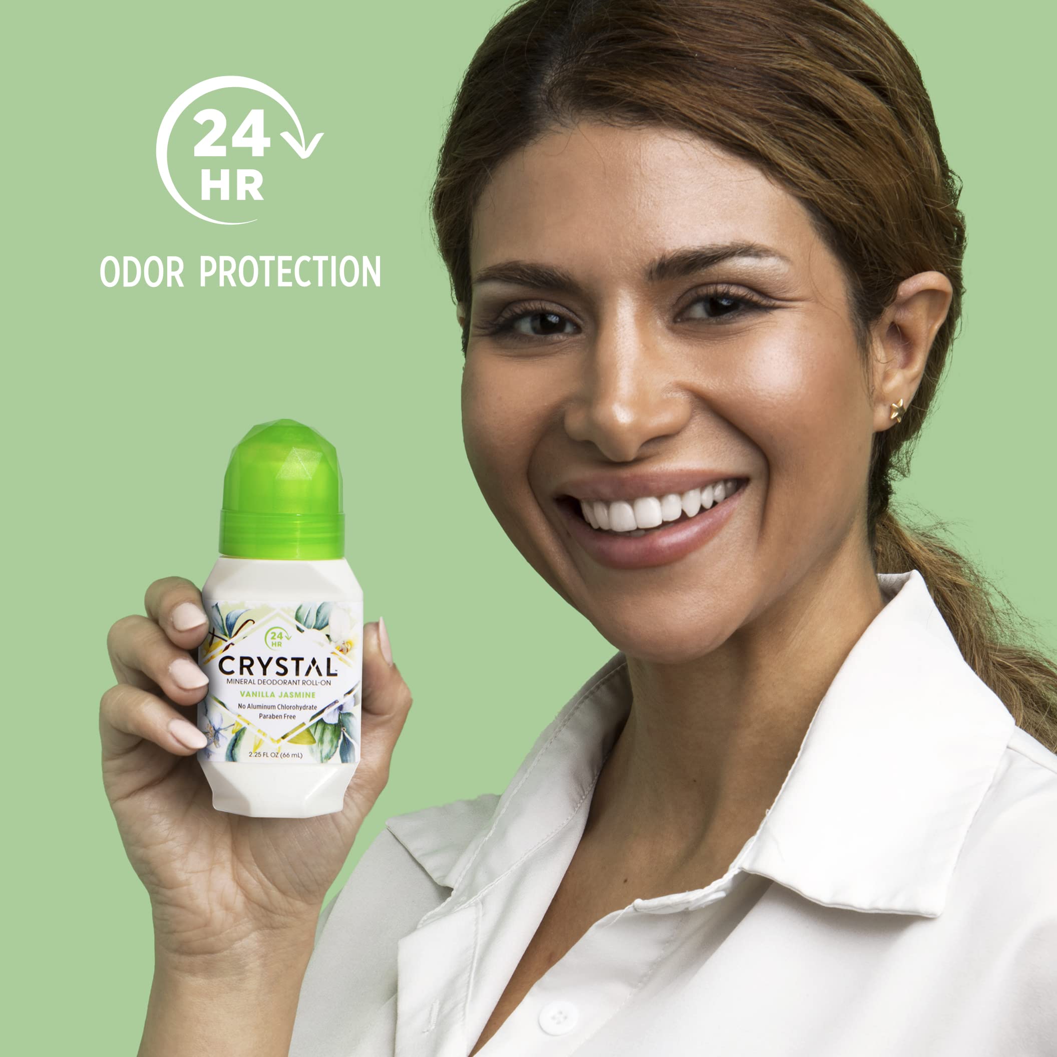 Crystal Essence mineral deodorant dries quickly, leaving no residue on skin