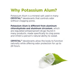 Crystal Essence mineral deodorant stick application—smooth glide without residue.