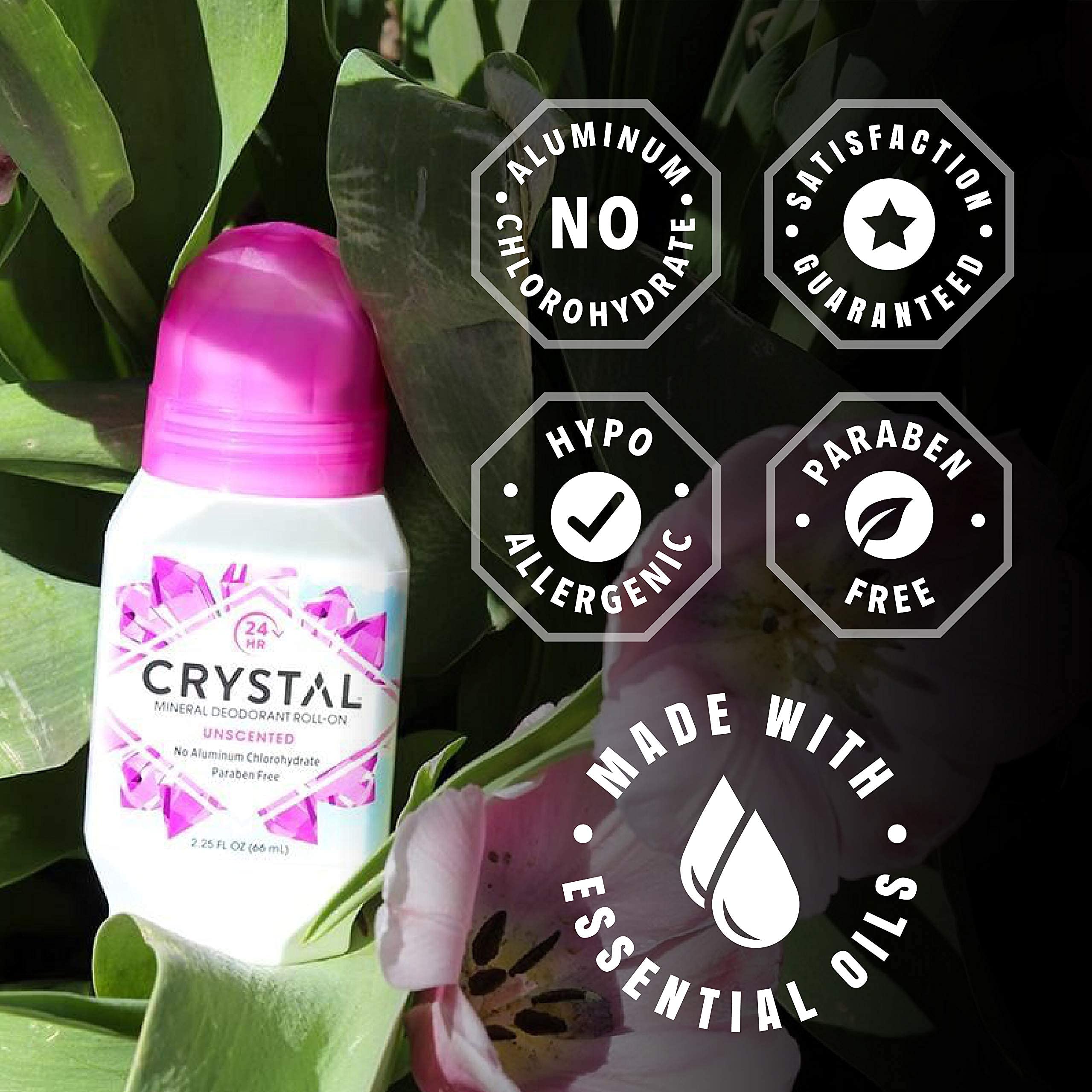 Crystal Essence unscented deodorant leaves no visible streaks on skin