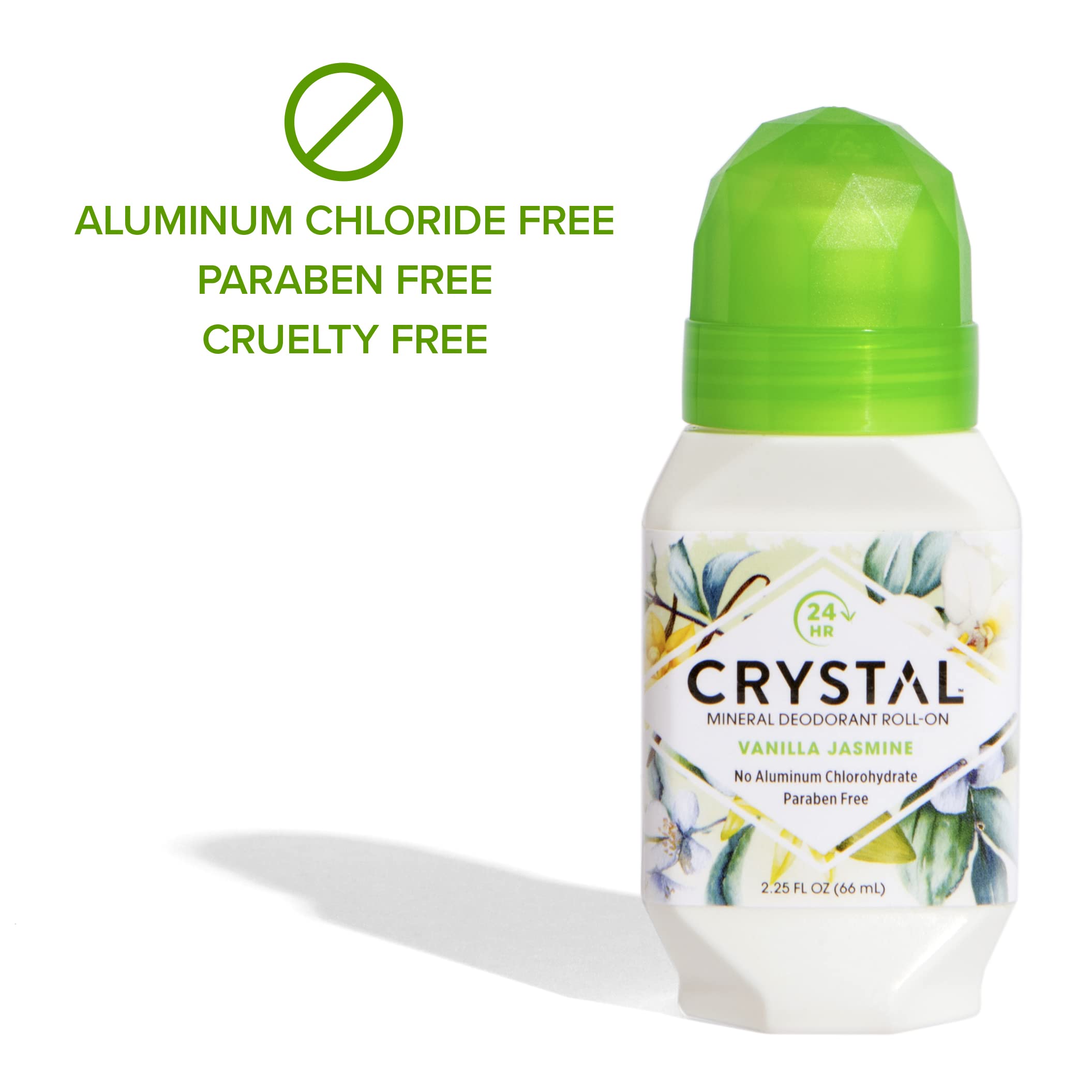 Crystal Essence pack of 3 mineral roll-on deodorants for vegan, long-lasting odor control