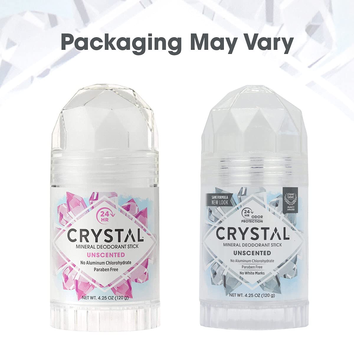 Crystal Essence packaging recycling information—eco-conscious daily grooming choice.