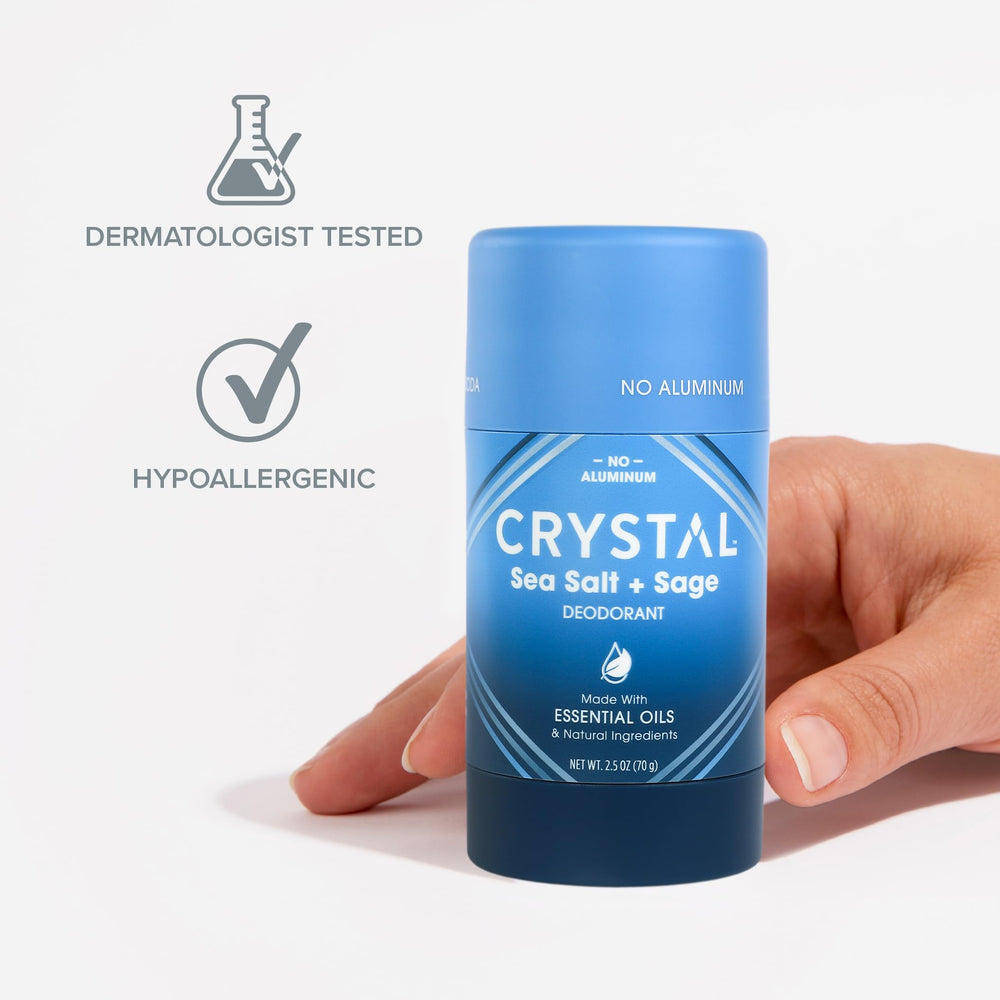 Crystal Magnesium Solid Stick Deodorant 24hr odor control keeps you fresh all day.