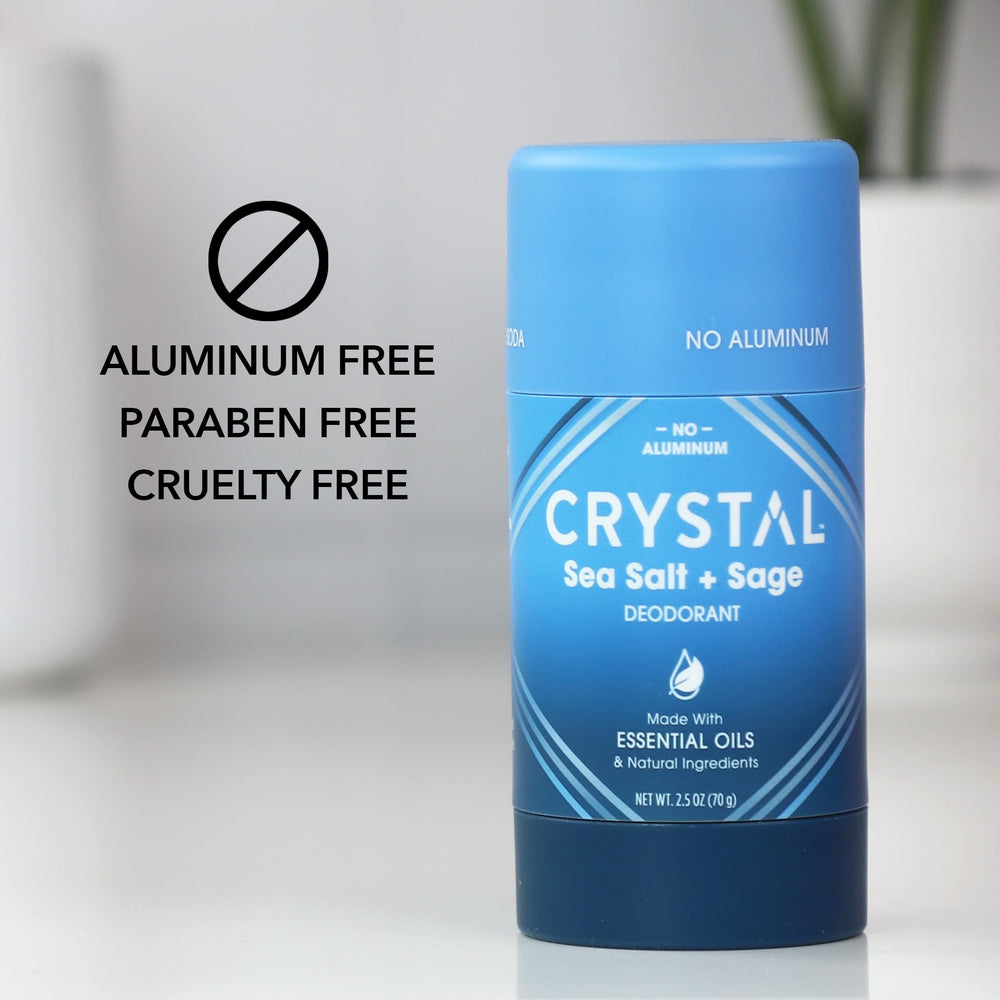 Crystal Magnesium Solid Stick Deodorant Cucumber Mint offers refreshing, hypoallergenic odor control.