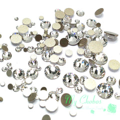 Crystal-Wholesale Austrian Clear 001 flatbacks for nail art with brilliant sparkle.