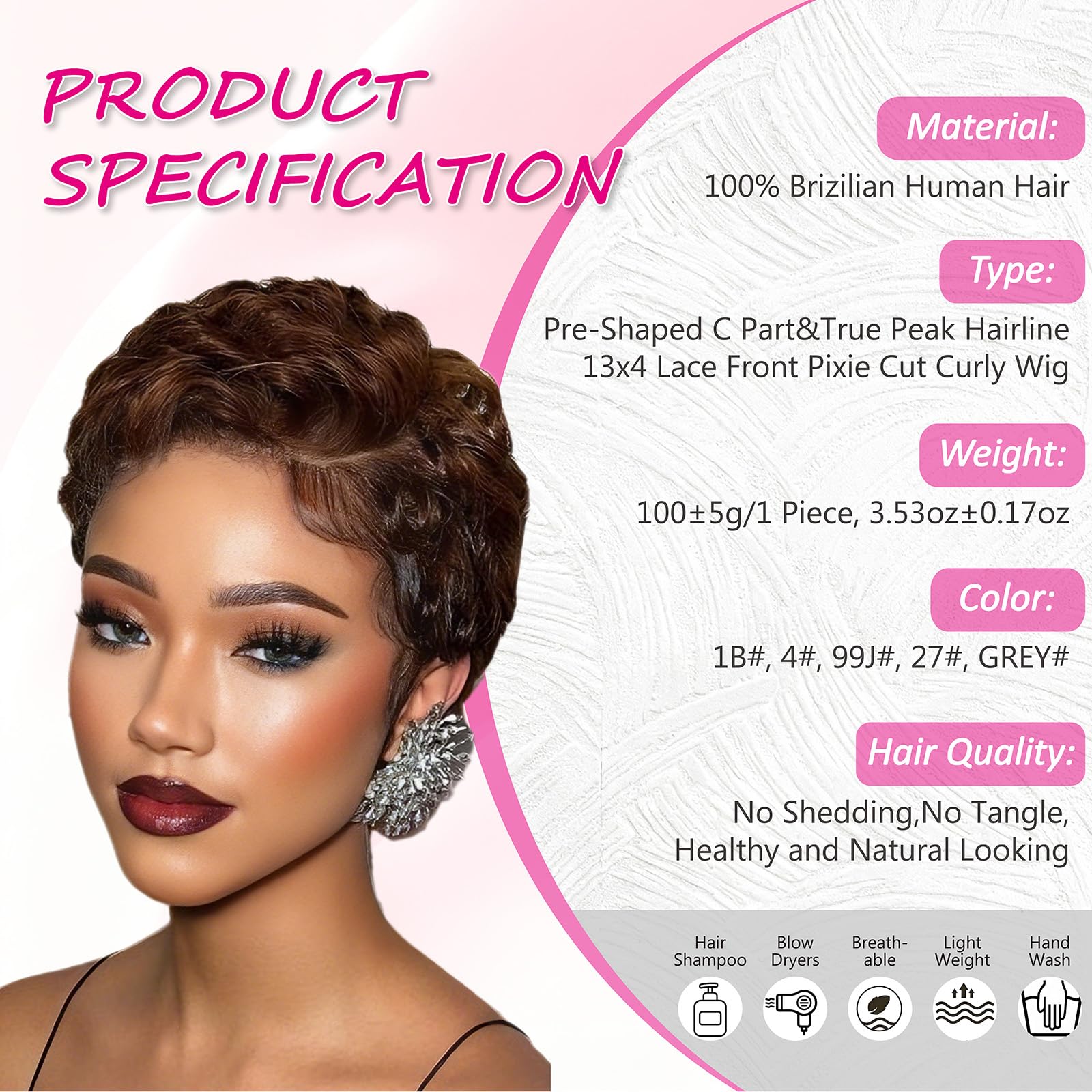 CrystalHair 13x4 HD lace front closeup emphasizes realistic frontal hairline and texture.